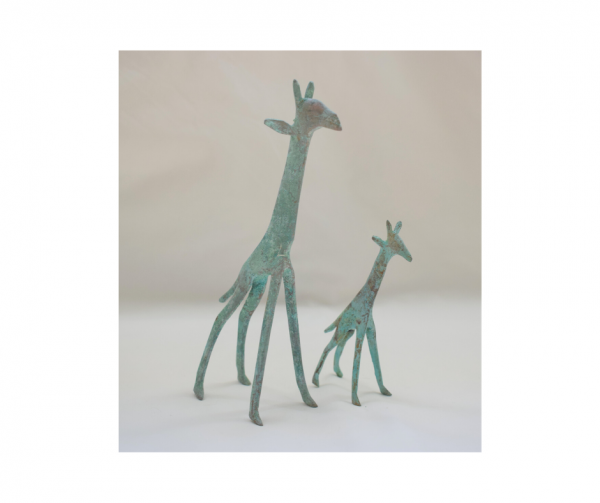 Giraffe bronze artefact large and small | Nancy Design
