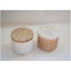 Marble wood box round A & B | Nancy Design